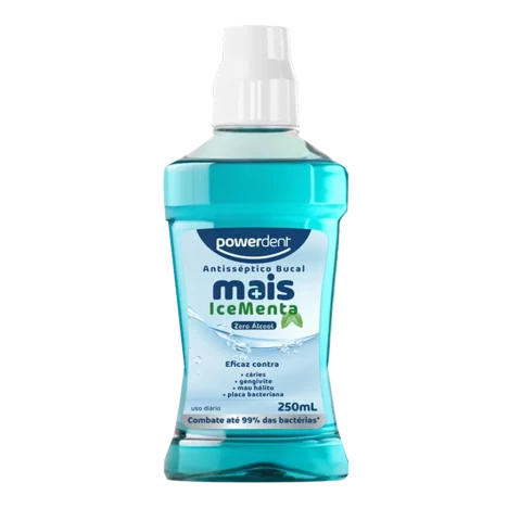 Anti-sep Bucal Powerdent Mais Ice Menta Zero Alcool 250ml