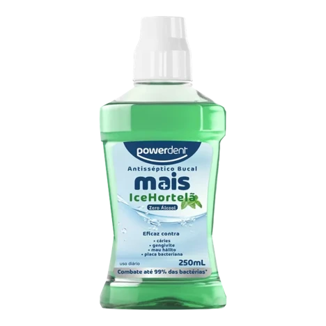 Anti-sep Bucal Powerdent Mais Ice Hortela Zero Alcool 250ml