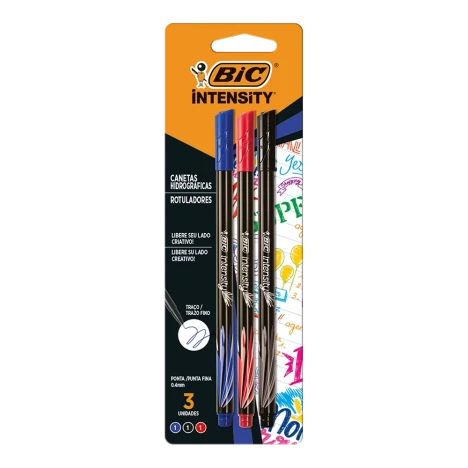 Caneta Bic Hidrografica Intensity Sortido Blister C/3