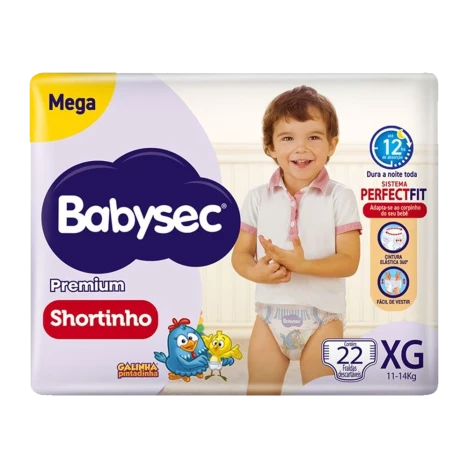 Fralda Babysec Premium Shortinho Mega Xg C/22