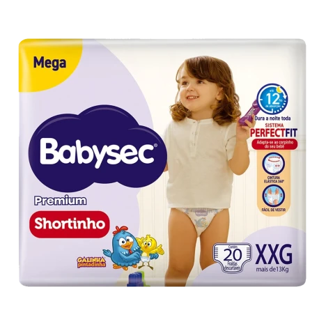 Fralda Babysec Premium Shortinho Mega Xxg C/20