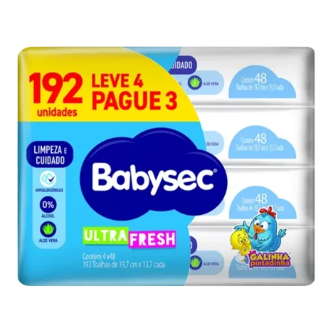 Toalha Umedecida Babysec Ultra C/192