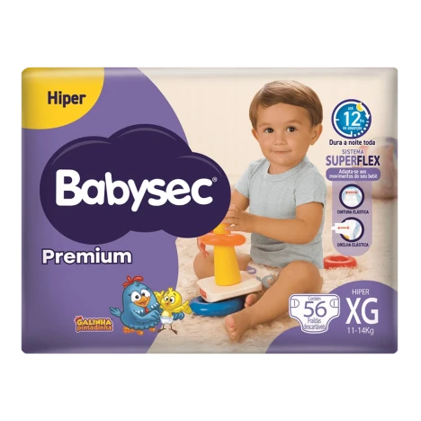 Fralda Babysec Premium Hiper Xg C/ 56