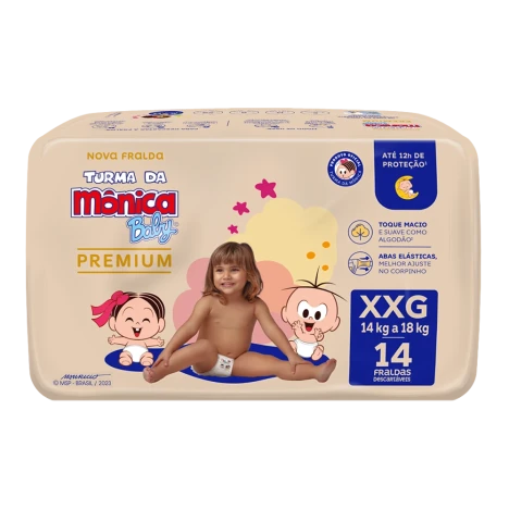 Fralda Turma Da Monica Premium Jumbo Xxg C/14