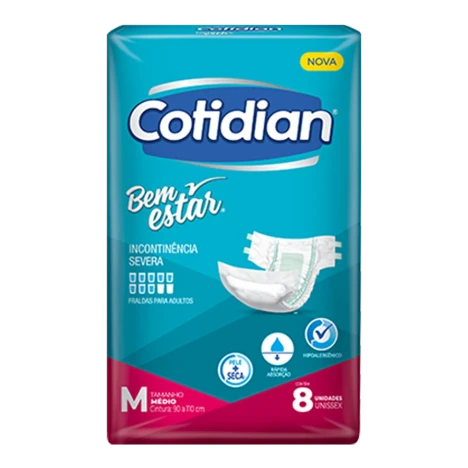 Fralda Cotidian Bem Estar M C/8
