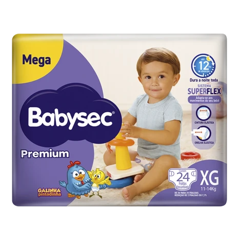 Fralda Babysec Premium Mega Xg C/24
