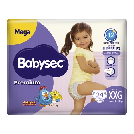 Fralda Babysec Premium Mega Xxg C/24
