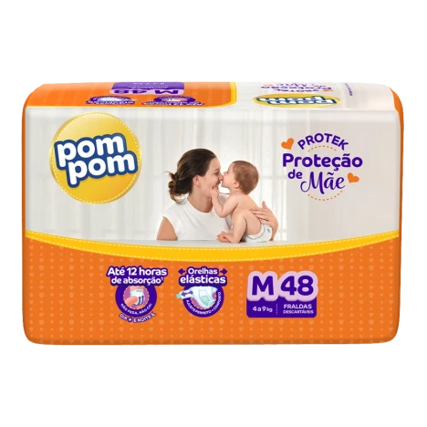 Fralda Pompom Derma Protek Protecao De Mae Mega M C/48
