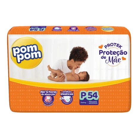 Fralda Pompom Derma Protek Protecao De Mae Mega P C/54
