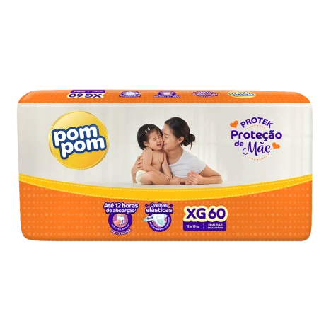 Fralda Pompom Protek Protecao De Mae Hiper Xg C/60
