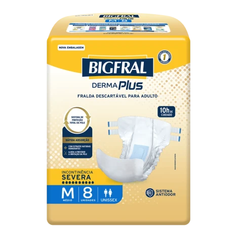 Fralda Bigfral Derma Plus M C/8