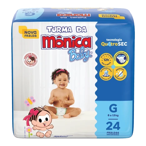 Fralda Turma Da Monica Jumbo G C/24