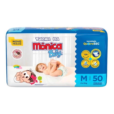 Fralda Turma Da Monica Mega M C/50