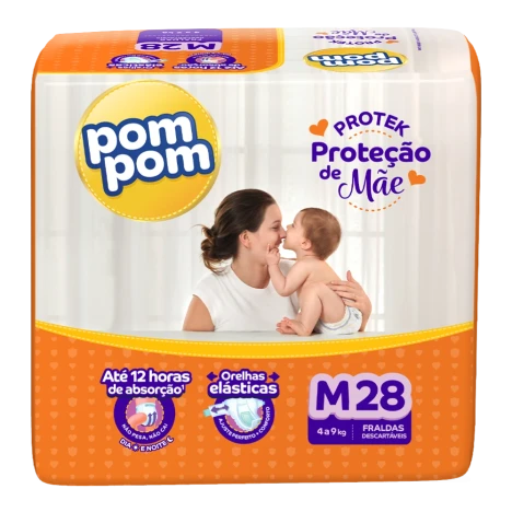 Fralda Pompom Protek Protecao De Mae Jumbo M C/28