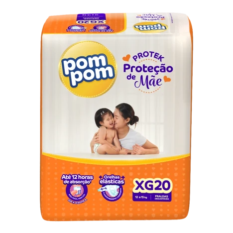 Fralda Pompom Protek Protecao De Mae Jumbo Xg C/20