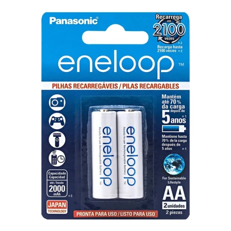 PILHA ENELOOP AA C/2 1,2V/2000MAH