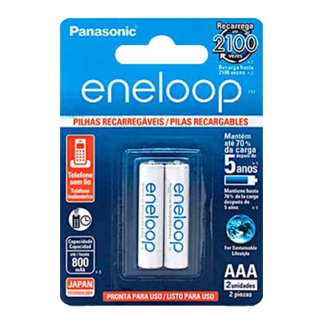 PILHA ENELOOP AAA RECAR C/2 1,2V/800MAH