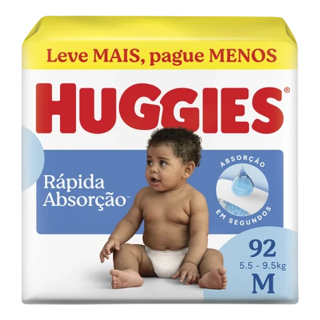 Fralda Huggies Tripla ProteÇÃo Hiper M C/92