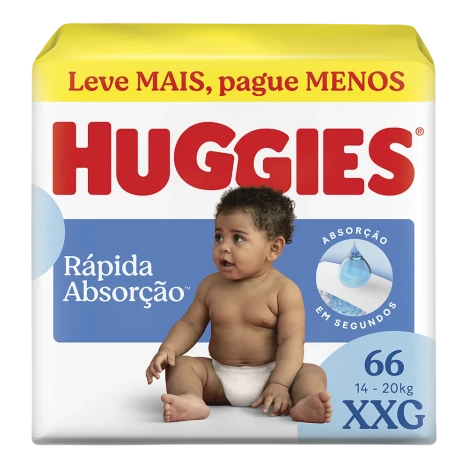 Fralda Huggies Tripla ProteÇÃo Hiper Xxg C/66