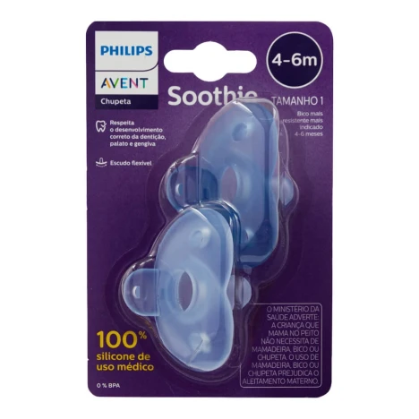 CHUP.AVENT SOOTHIE 4 A 6 MESES AZUL C/2