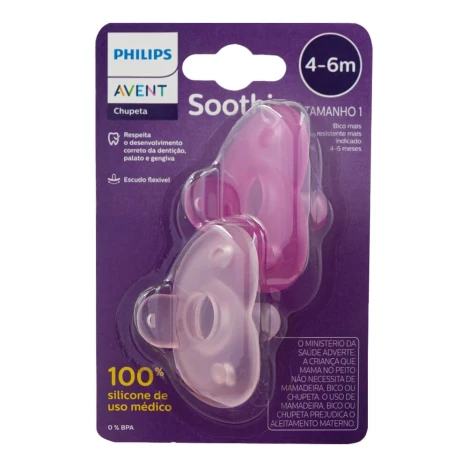 CHUP.AVENT SOOTHIE 4 A 6 MESES ROSA C/2