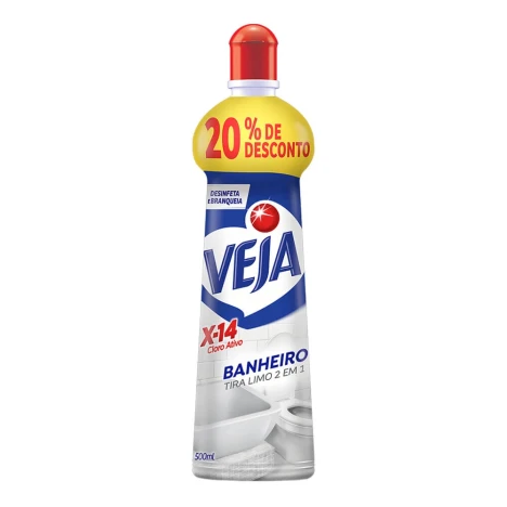 VEJA BANHEIRO 500ML TIRA LIMO 20% DESC.
