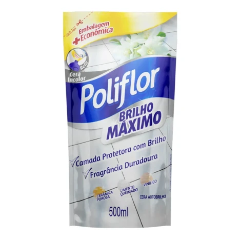 CERA POLIFLOR 500ML INCOLOR MAX BRILHO POUCH