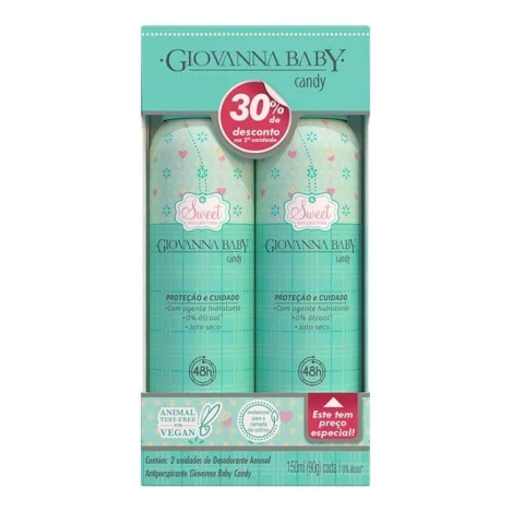 PROMO DES.GIOVANNA BABY AERO 150ML CANDY C/2 30% DESC.