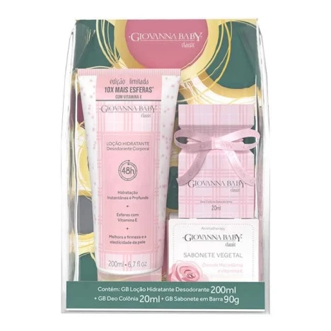 KIT GIOVANNA BABY CLASSIC LOC.HID.200ML COLONIA.20ML SAB. VEGETAL 90G