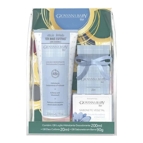 KIT GIOVANNA BABY BLUE LOC.HID.200ML COLONIA.20ML SAB. VEGETAL 90G