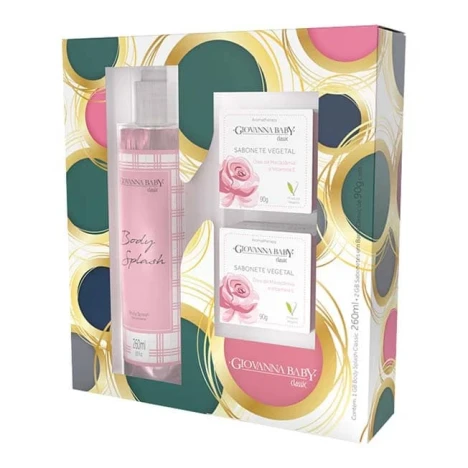 KIT GIOVANNA BABY CLASSIC BODY SPLASH 260ML + 2 SAB. VEGETAL 90G