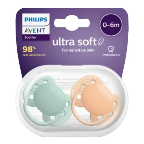 CHUP.AVENT ULTRA SOFT 0 A 6 MESES NEUTRA C/2