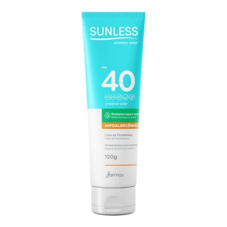 PROTETOR SOLAR HIPOALERGÊNICO FPS 40 SUNLESS 120G