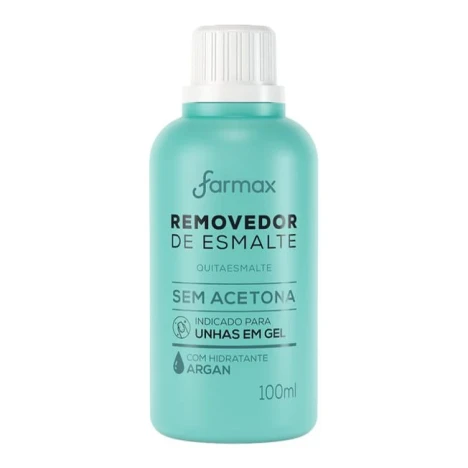 REMOVEDOR DE ESMALTE SEM ACETONA ARGAN FARMAX 100ML