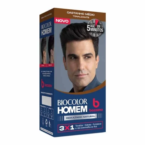 TINT.BIOCOLOR BOZZANO KIT HOMEM CASTANHO MEDIO