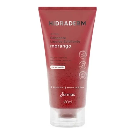 SABONETE LIQUIDO ESFOLIANTE MORANGO HIDRADERM 180ML