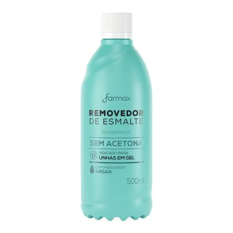 REMOVEDOR DE ESMALTE SEM ACETONA ARGAN FARMAX 500ML