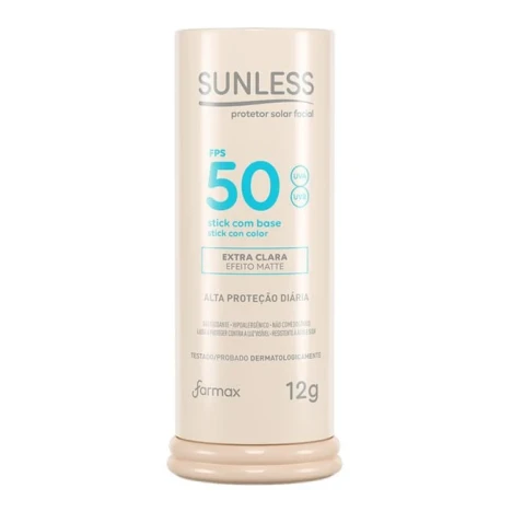 PROTETOR SOLAR STICK COM BASE EXTRA CLARA SUNLESS 12G