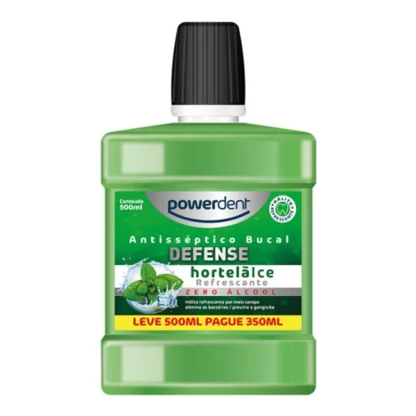 ANTI-SEP.BUCAL POWERDENT HORTELA ZERO ALCOOL LV500 PG350ML