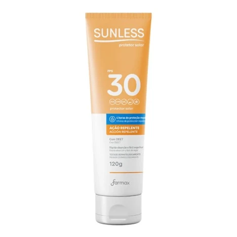 PROTETOR SOLAR COM REPELENTE FPS 30 SUNLESS 120G