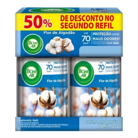 BOM AR AERO 250ML FLOR DE ALGODAO REFIL C/2 50% DESC.