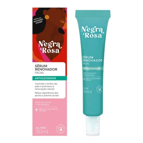 SERUM RENOVADOR FACIAL ANTIOLEOSIDADE NEGRA ROSA 30ML