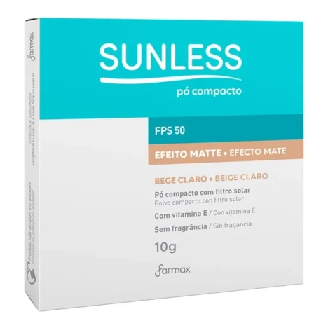 PO COMPACTO COM FILTRO SOLAR FPS 50 BEGE CLARO SUNLESS 10G
