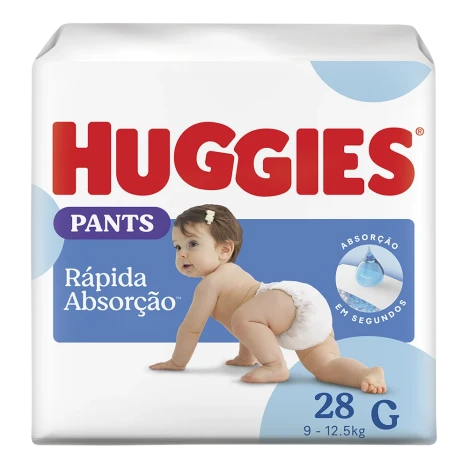 Fralda Huggies Tripla ProteÇÃo Roupinha Mega G C/28