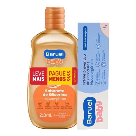 PROMO SAB.LIQ210ML GLICERINA CR.ASSADURAS 45G BARUEL BABY