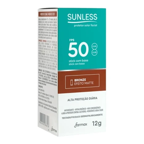 PROTETOR SOLAR STICK COM BASE BRONZE SUNLESS 12G