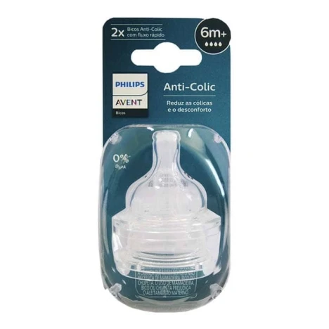 BICO MAMADEIRA AVENT ANT.COLICA 3.0 C/2 T4 - 6M+