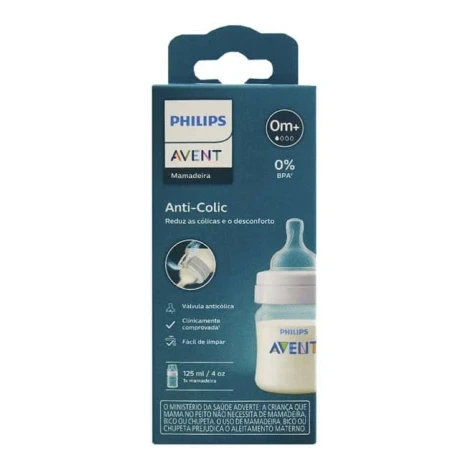 MAMADEIRA AVENT 125ML ANT.COLIC 3.0 TRANSPARENTE