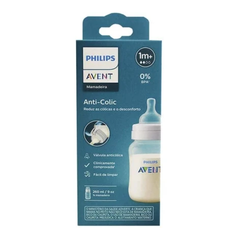 MAMADEIRA AVENT 260ML ANT.COLIC 3.0  TRANSPARENTE