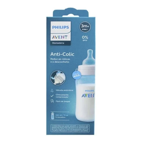 MAMADEIRA AVENT 330ML ANT.COLIC 3.0 AZUL